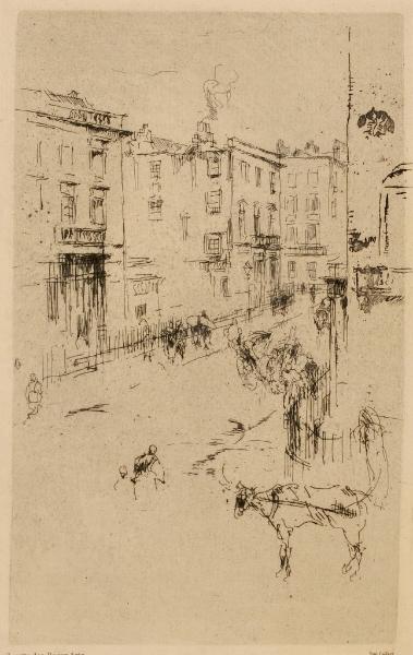 James McNeill Whistler, Alderney Street, eau-forte, 1880-1881, bibliothèque de l’INHA, EM WHISTLER 1. Cliché INHA