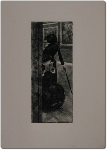 Edgar Degas, Mary Cassatt au Louvre : la peinture, 1879, eau-forte. [Bibliothèque de l'INHA, collection Jacques Doucet : EM DEGAS 29