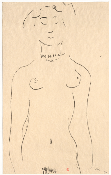 Henri Matisse, L'Idole, 1906, lithographie, 45x28 cm. Paris, bibliothèque de l'INHA, EM MATISSE 4. Cliché INHA, droits succession Matisse.