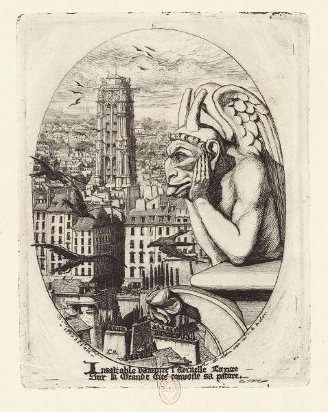 Charles Meryon, Le Stryge, eau-forte, 1853, Bibliothèque nationale de France, département Estampes et photographie, FOL-EF-397 (1). Cliché BnF