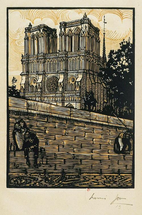 Louis Jou, [Notre-Dame de Paris], bois en camaïeu, bibliothèque de l'INHA, EM JOU 21. Cliché INHA