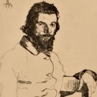 Félix Bracquemond, Portrait de Charles Meryon, 1853. Reproduction en héliogravure par Armand-Durand et paru en réduction dans la Gazette des Beaux-Arts en 1884, Bibliothèque de l’INHA