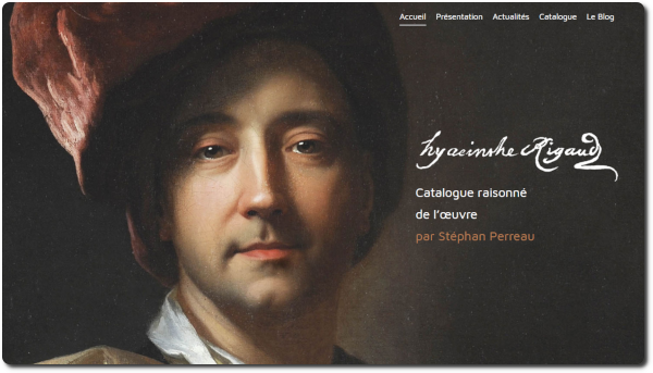 Page d'accueil du catalogue Hyacinthe Rigaud : catalogue raisonné de l’œuvre. @ Stéphane Perraud.