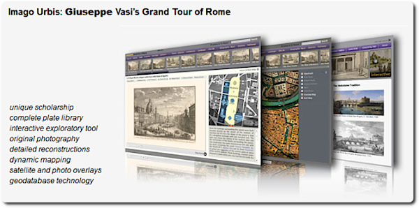 Page d'accueil d'Imago Urbis : Giuseppe Vasi's Grand Tour of Rome, 2018. @Université de l'Oregon