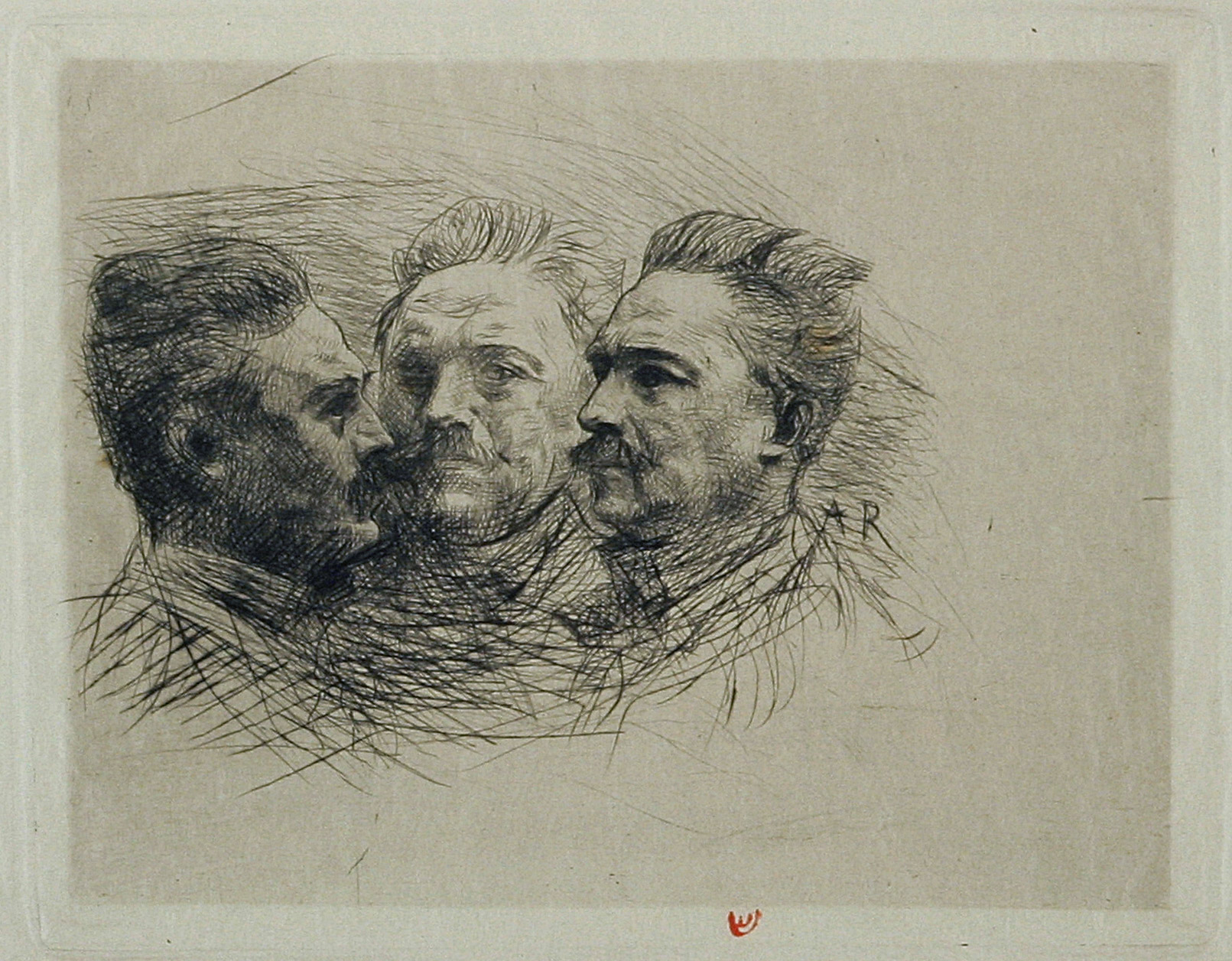 Auguste Rodin, Henry Becque, pointe sèche, bibliothèque de l'INHA, EM RODIN 6. Cliché INHA
