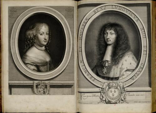 Portraits gravés de Marie-Thérèse d'Autriche et de Louis XIV